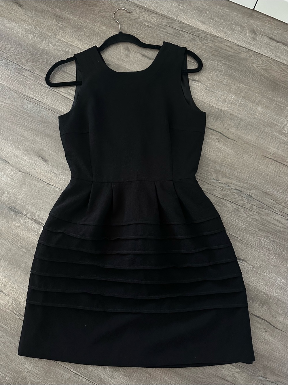 Madewell Black Pleated Sleeveless A Line Fit and Flare Dress